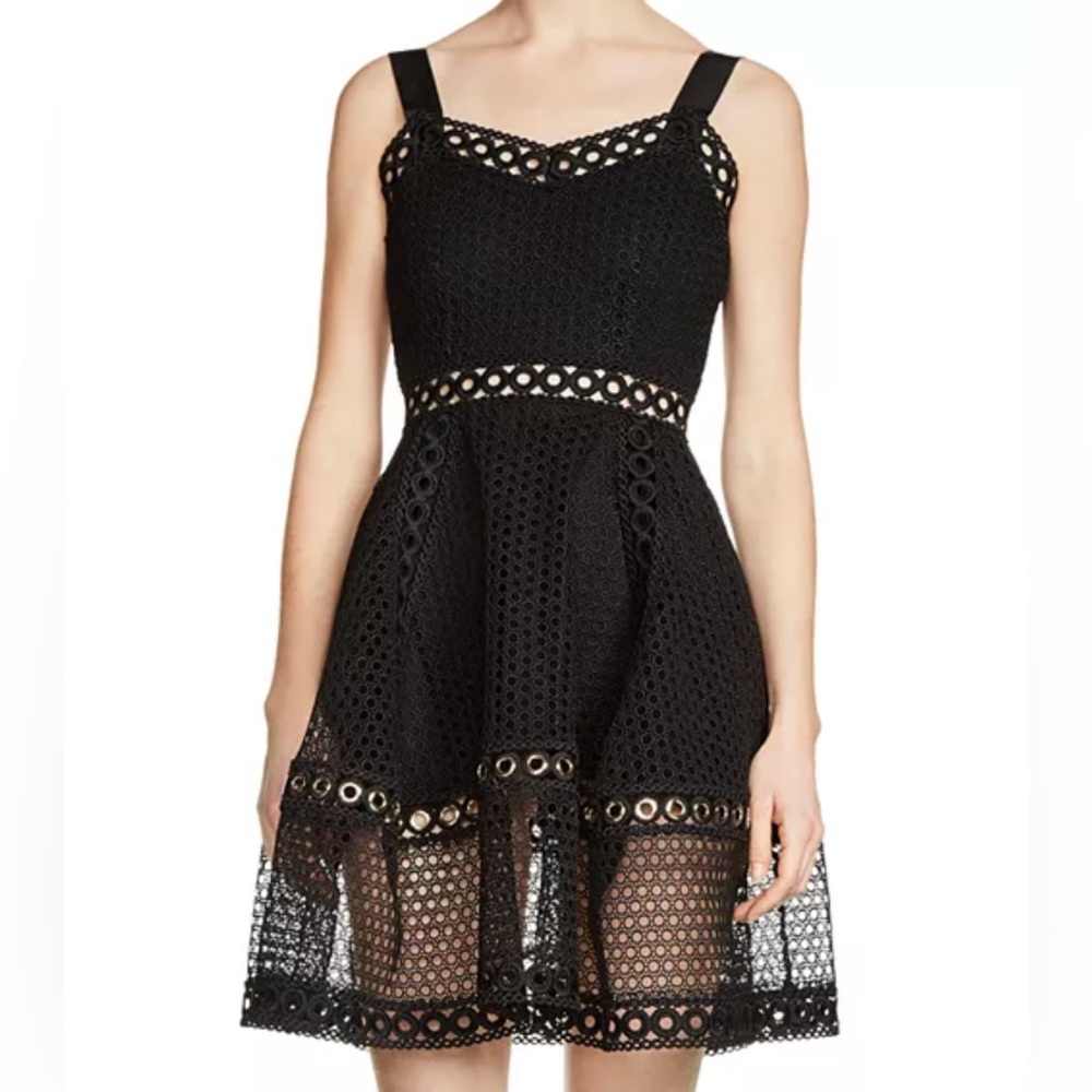 Maje Black Lace Mini Dress